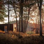 Sentier de randonnée d'automne en forêt chez Station Chêne Rouge, North Hatley